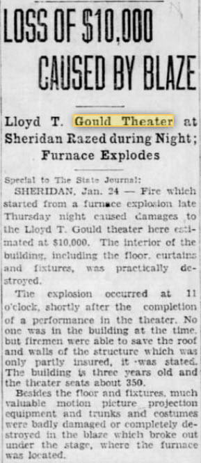 Gould Theater - Jan 24 1930 Article On Fire (newer photo)